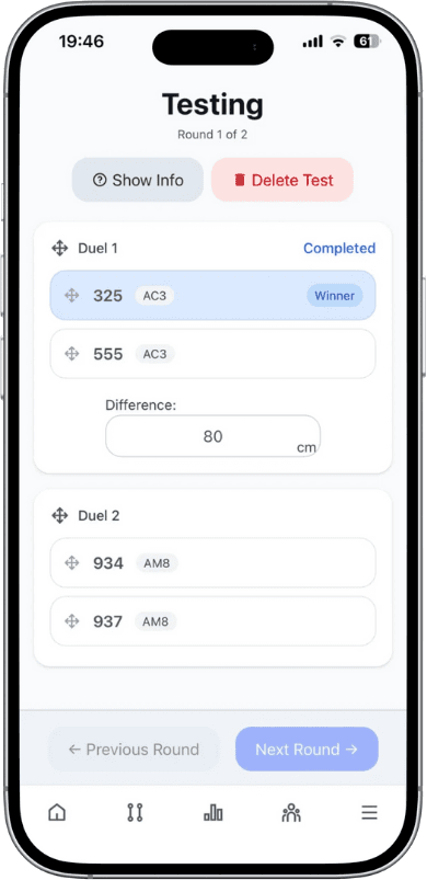 Ski testing screenshot